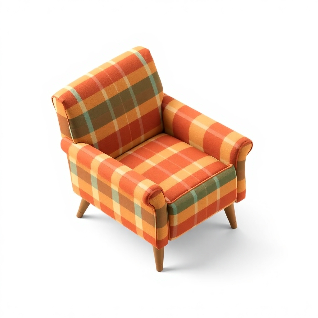 Plaid arm chair